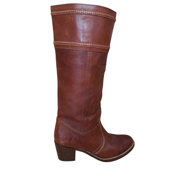 FRYE AND CO. Jane Stiched Tall Brown Boot - Picture 4 of 16